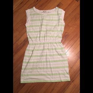 GAP Green and White Striped Dress